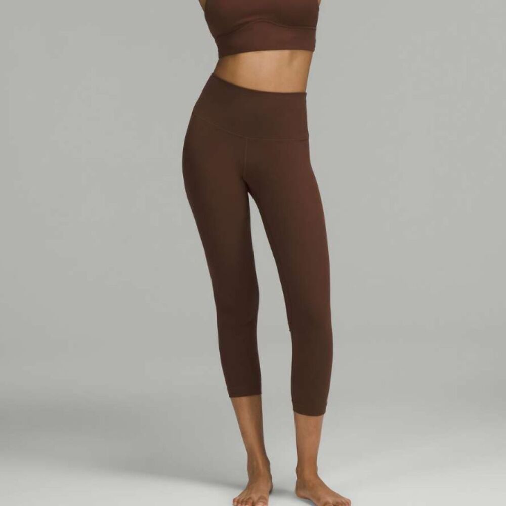 Women Lululemon Align High-Rise Crop 23" Java Size 8 Yoga Athleisure Athletic